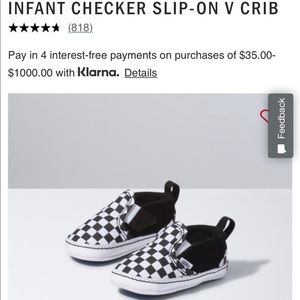 VANS Infant Checker Slip-On V Crib Size 3